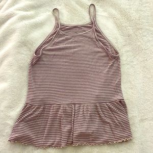 Worn once, purple and white, flowy tank